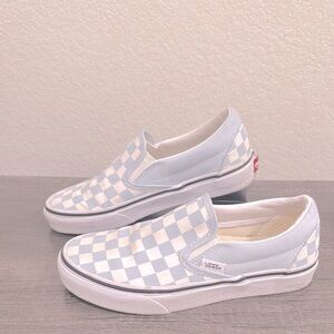 Vans Blue and White Sneakers Slip-On Style (used)
